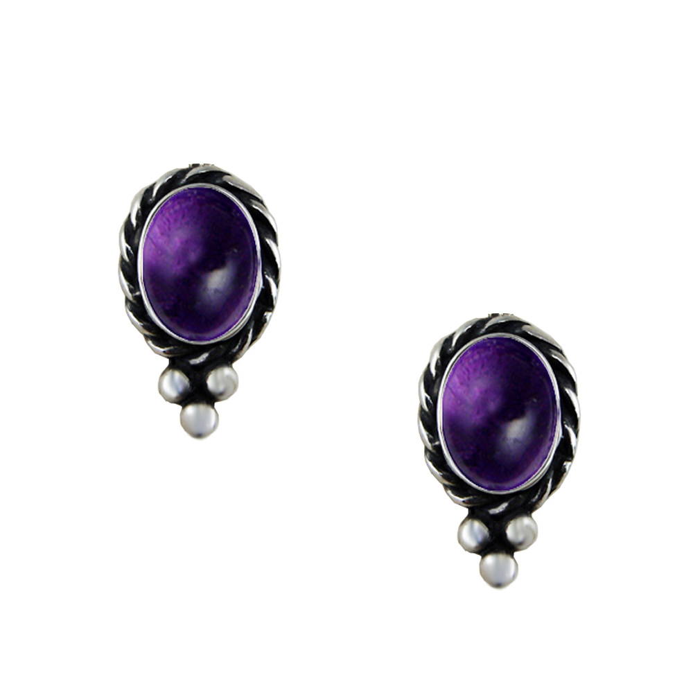 Sterling Silver Little Amethyst Post Stud Earrings